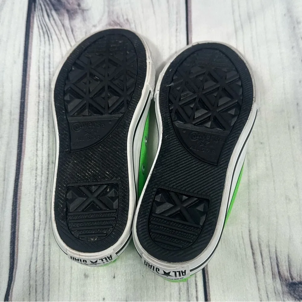 Converse Chuck Taylor All‎ Star Kids Lime Green Low Sneakers Youth Size 12.5